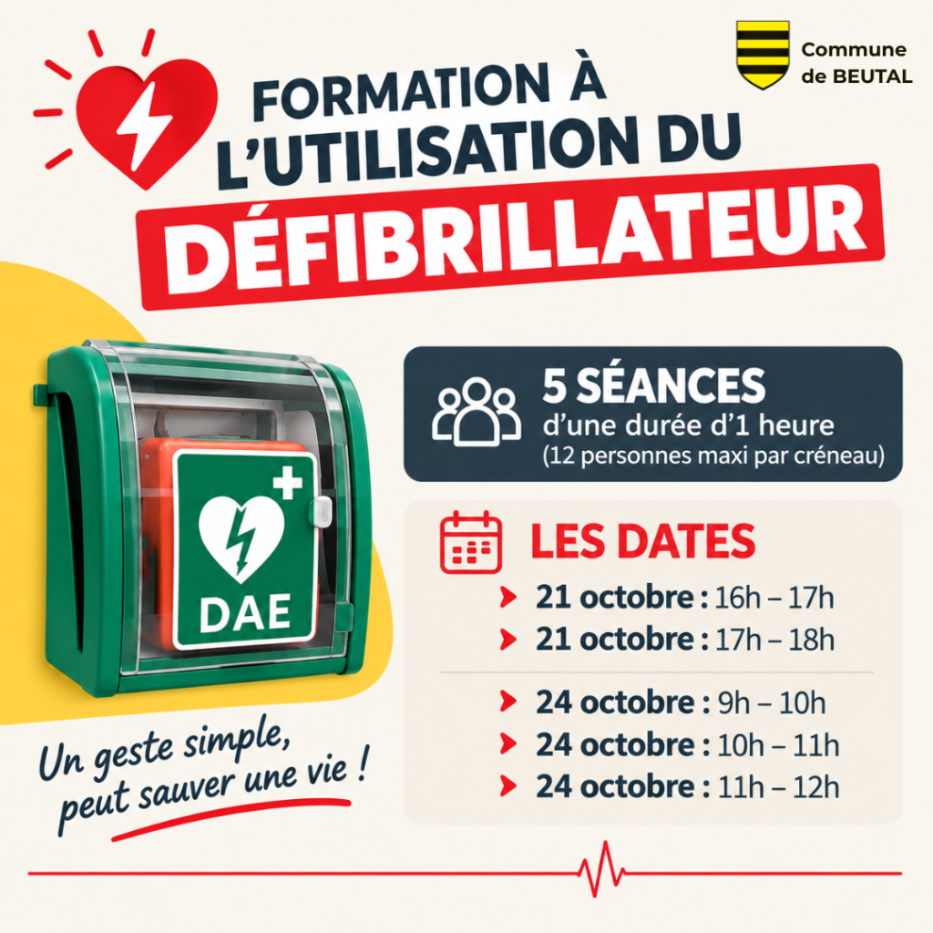 Initiation à l'utilisation du défibrillateur pour les habitants de Beutal